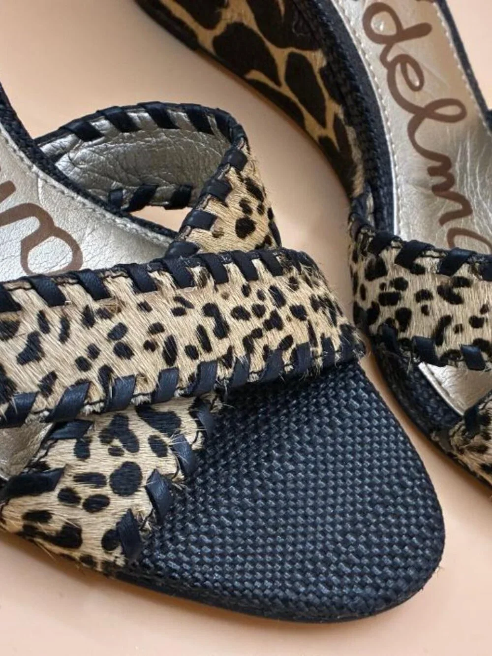*EUC* Sam Edelman SILVIA Animal Print Wedge Sandals. Women's Size 7 M Leop